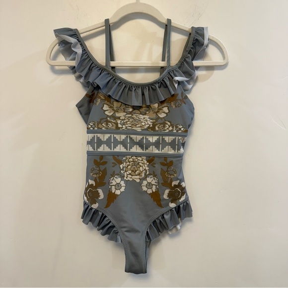 JOYFOLIE EVERA SWIMSUIT IN BLUE FLORAL sz12 - Picture 2 of 8